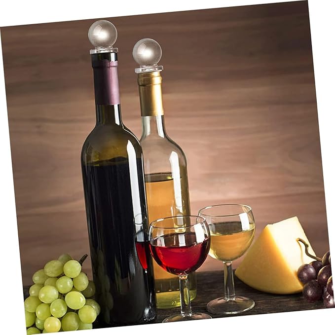 Garneck 24pcs Glass Ball Stoppers Wine Bottle Stoppers Caps Vacuum Pump for Wine Bottle Perfume Oil
