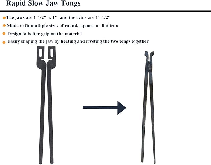 Rapid Tongs Bundle Set 6 Type of Tong Bundles Set DIY Rapid Tongs Comes with Rivet for Beginner Futher Smithing