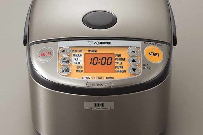 Zojirushi NP-HCC10XH Induction Heating System Rice Cooker and Warmer, 5.5-Cup, Stainless Dark Gray