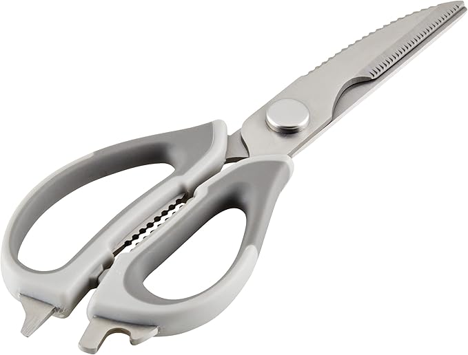 Rachael Ray Professional Multi Shear Kitchen Scissors with Herb Stripper and Sheath, 2 Piece, Gray