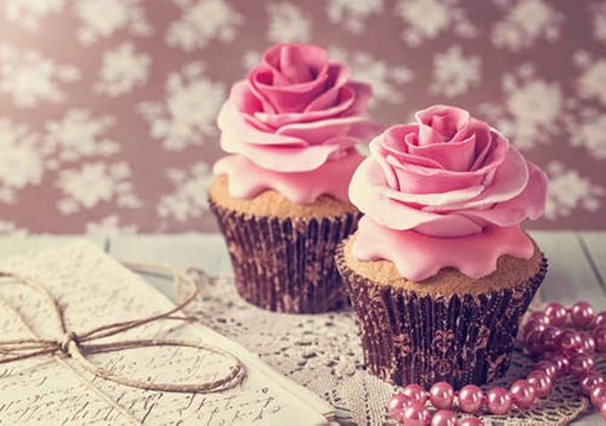 OBTANIM 2 Pcs Bloom 3D Rose Flower Fondant Silicone Molds for Chocolate Cake Soap Candy Pastry Dessert