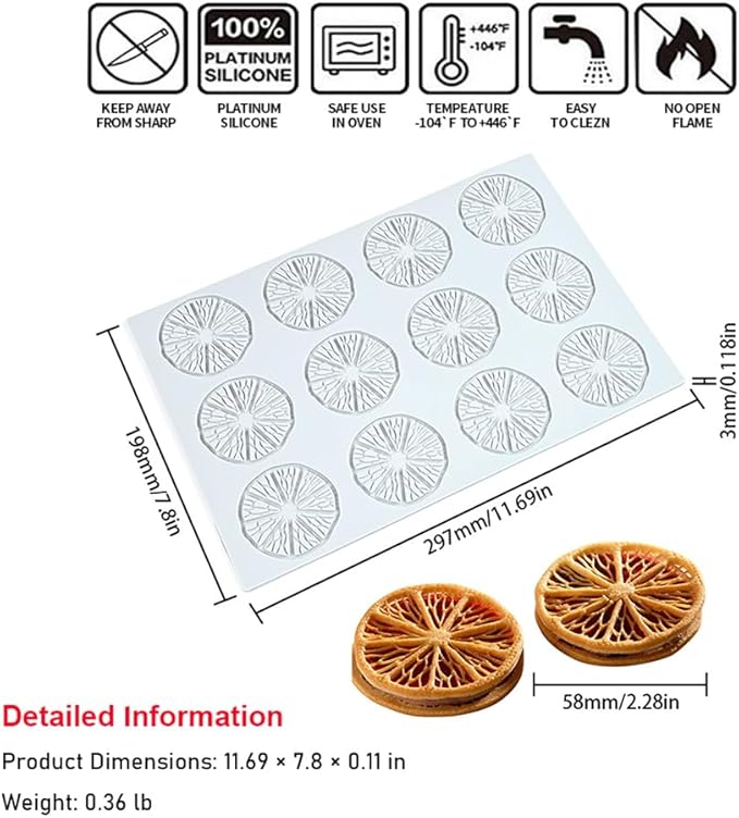 Hollow 3D Leaf Tuille Lace Silicone Cake Moulds, Molds Silicone Baking Fondant Tuile Molds, Polymer Clay Mold for Baking, Clay, Resin, Sugar Craft, Dessert Cake Decoration (3pcs Flower Fondant Mold)