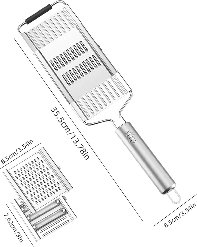 Grater Multifunctional 4 in 1 Handheld Cheese Grater, Professional Stainless Steel Cheese Graters for Kitchen, Durable, Dishwasher Safe, Easy To Use and Clean Essential Kitchen Gadgets