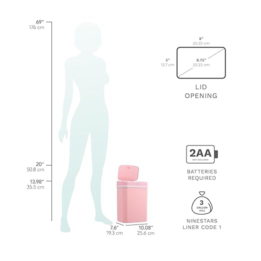 Touchless Motion Sensor Trash Can with Sealing Lid Automatic Soft Close Silent Bathroom Kitchen Office Waste Bin Narrow Rectangular ABS Hands Free Smart Home Garbage Container (Pink)