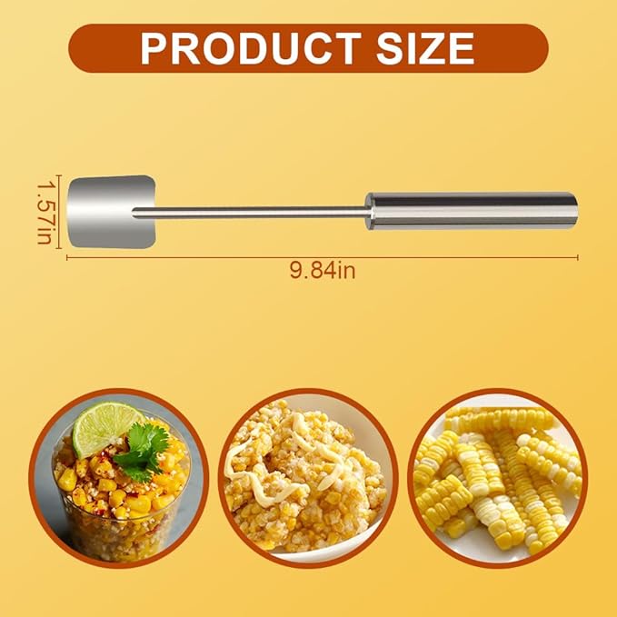Easy Clean Corn Cob Peeler, 2024 New Corn Peeler for Corn On The Cob Corn Cob Stripper Corn on the Cob Remover, Stainless Steel Corn Stripping Tool for Home Kitchen, Restaurant Chef (1)