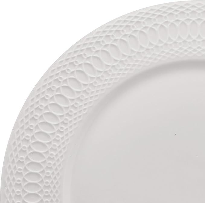Mikasa Levi 40 Piece Bone China Dinnerware Set, Embossed Plates Bowls, Chip-Resistant, Lightweight, Elegant and Durable, Service for 8, White