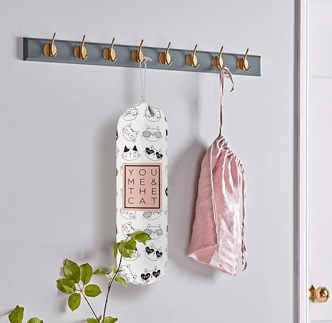 Funny You Me & The Cat, Grocery Bags Holder Organizer For Shopping Bags, Wall Mount Plastic Bags Storage Container Dispensers, Gift For The Preferred Family And Friends