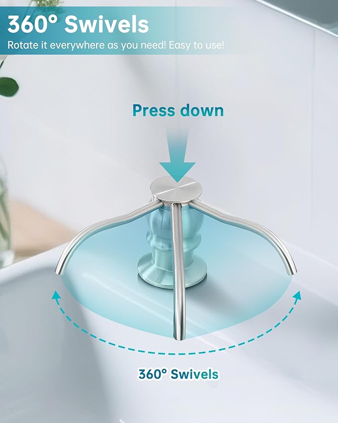 Built in Deck Mount Liquid Lotion Kitchen Countertop Metal Soap Dispenser, Brushed Nickel Brass Dispenser Pump with 500ml (17oz) High Capacity Bottle