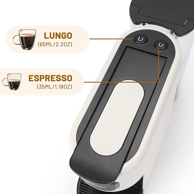 Mini Espresso Pod Machine Compatible with Nespresso Original Pods, 20 Bar Capsule Coffee Maker with 40 oz Removable Water Tank,Programmable Espresso Machine with Espresso and Lungo Modes