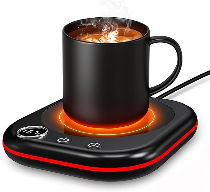 Coffee Mug Warmer - 36W Cup Warmer for Desk with Temperature Display & Ambient Light, 1-12 H Timer, 4 H Auto Shut Off, Smart Candle Warmer, Gift for Coffee, Tea, Milk, Beverage