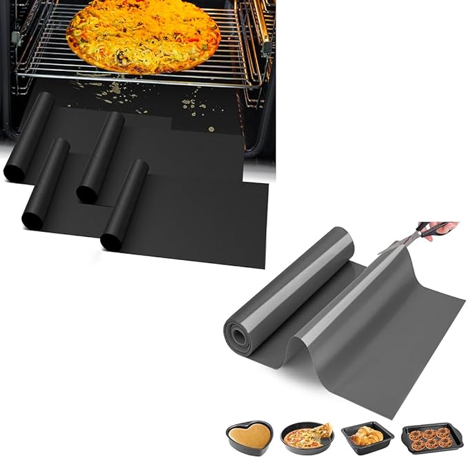 Teflon Ovenb Mat Oven liners + Cut to Size Silicone Baking Mat Roll