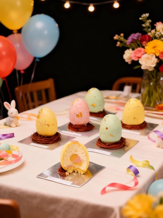 8 Cavity Silicone Egg Molds - Easter Egg Shaped Fondant Mold for Chocolate, Candy, Ice Cream, Mousse Cake, Soap, Resin, Lotion Bar, Ice Cube (Egg-8 Cavity)