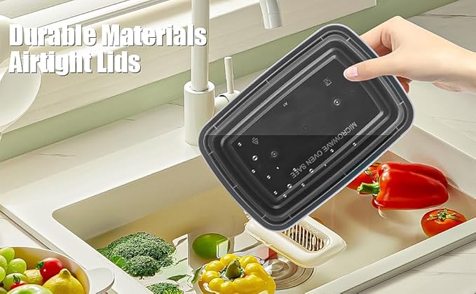 50 PACK, 24 oz. Meal Prep Containers, Extra Large & Thick Food Storage Containers with Lids - BPA Free Stackable Microwavable & Dishwasher Safe, Travel, To Go, Bento Box (100, Rectangle - 28 oz.)