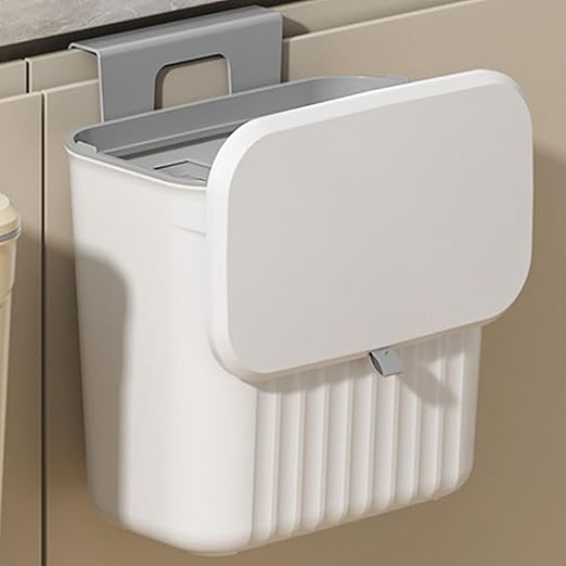 Kitchen Trash Can for Food Scraps Wall Mounted Trash Can with Lid | Organization for Apartment, Home, Office, Under a Cabinet, Laundry Room