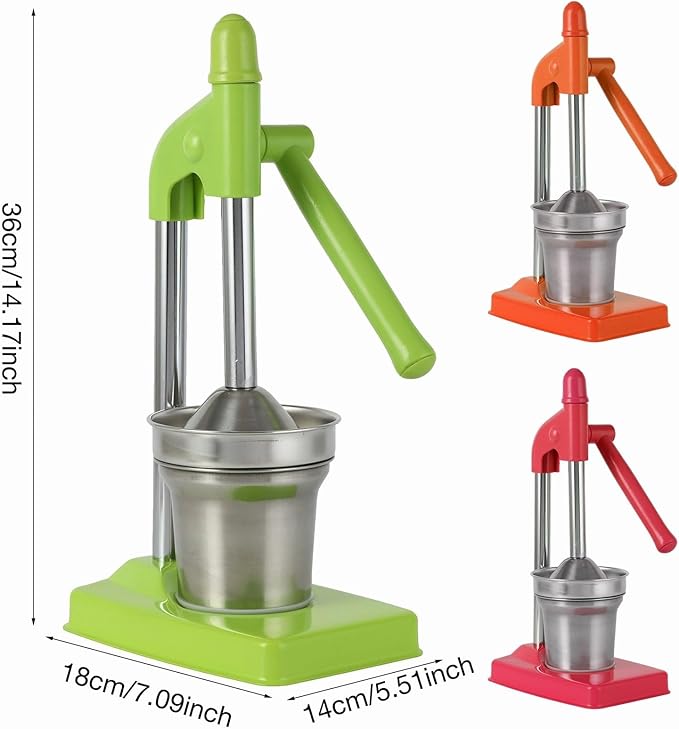 Cast Iron Juicer Hand Press, Manual Juicer Stainless Steel Lemon Squeezer Home Decor, Heavy Duty Countertop Lime Citrus Crush Machine for Fresh Lemonade Orange Juice, Easy to Clean