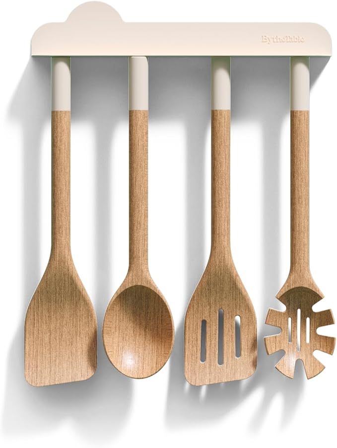 Magnetic Wooden Spatula for Cooking – 4-Piece Wood Spatula Set with No Paint & No Toxins - Wooden Cooking Utensil Sets with Dishwasher Safe & Magnetic Vent Mount – Kitchen Spatulas for Every Meal!