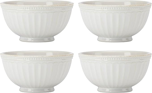 Lenox 895719 French Perle Groove All-Purpose Bowls, Set Of 4 White