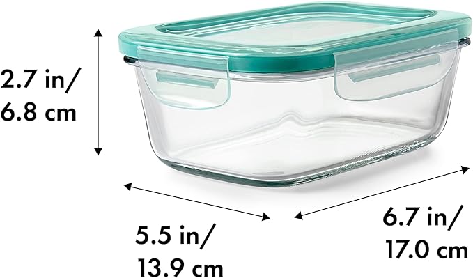 OXO Good Grips 3.5 Cup Smart Seal Airtight Glass Rectangle Food Storage Container