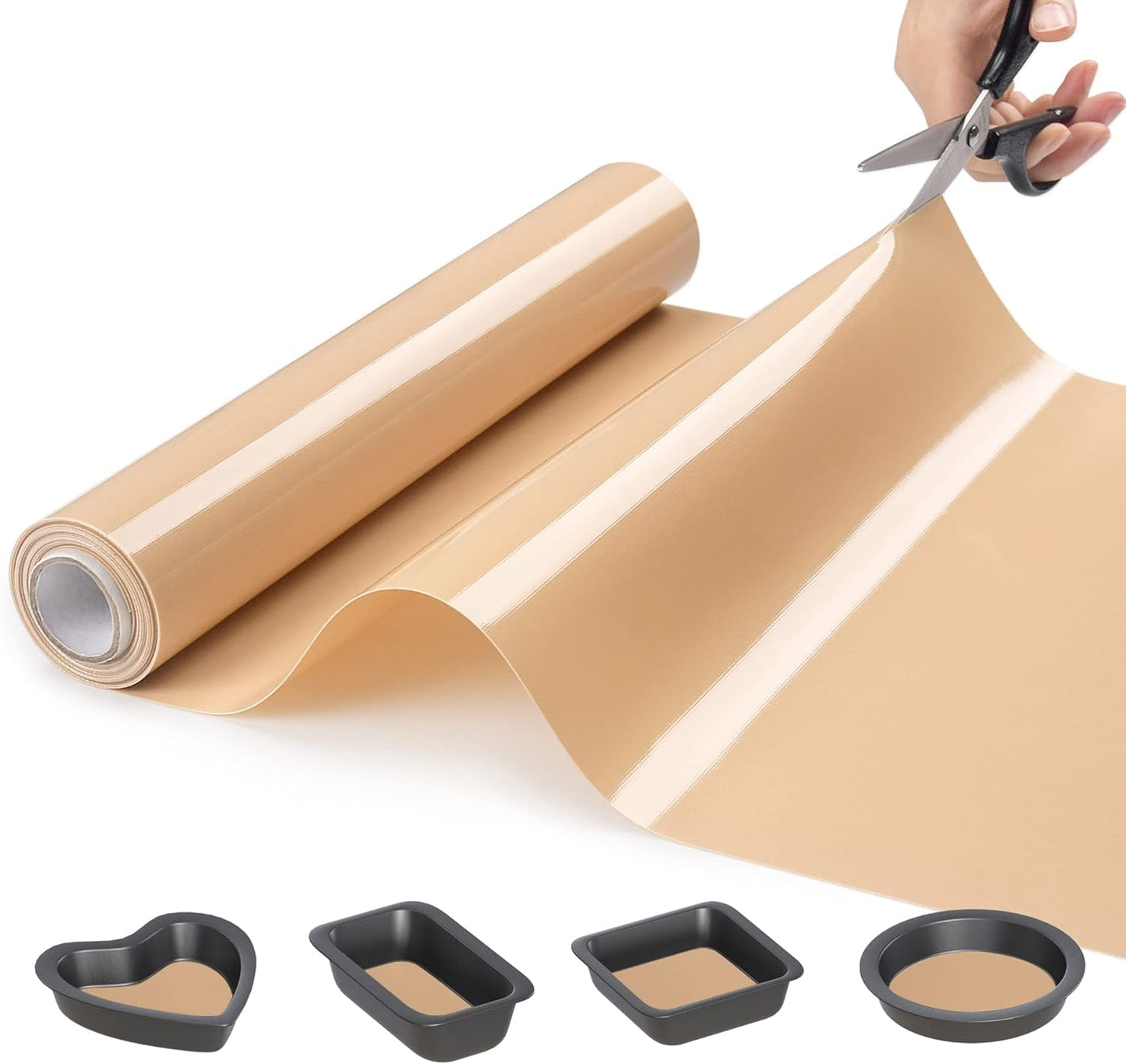 Silicone Baking Mat Roll - Best German Silicone - Non-slip Silicone Pastry Mat, Non-Stick Reusable Air Fryer Linner, Counter Mat, Oven Liner, Freeze Dryer Mat - 12IN x 13.3FT