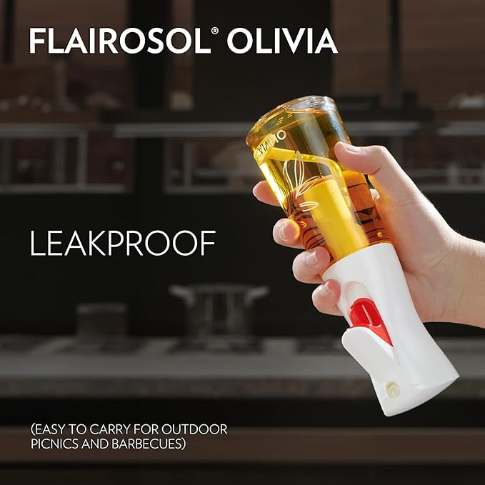 FLAIROSOL OLIVIA 130ML and 200ML Oil Sprayer for Cooking, Glass Olive Oil Sprayer