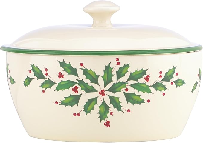 Lenox 847117 Holiday Covered Casserole, Christmas Theme