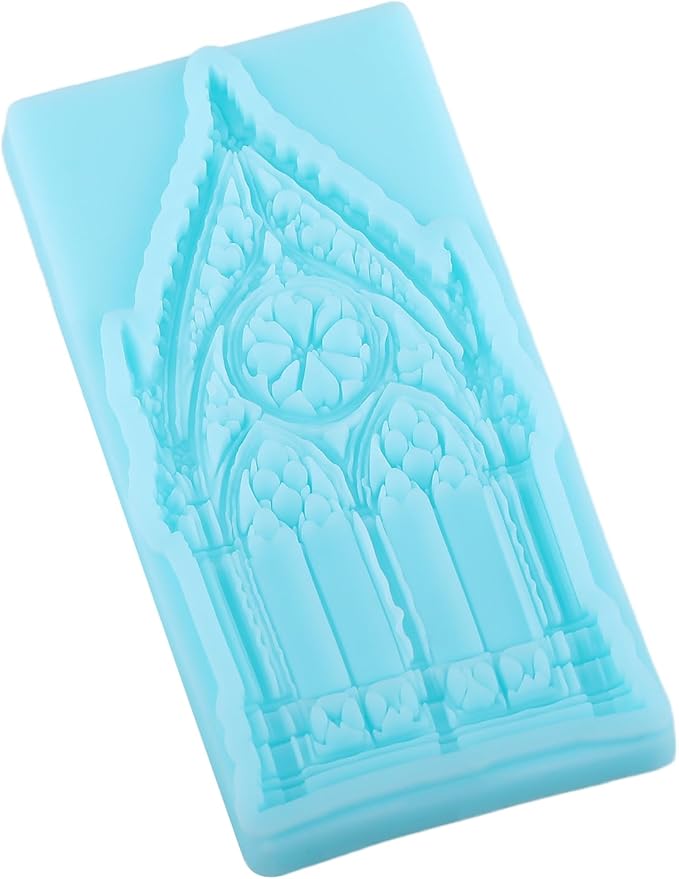 Retro Gothic Window Fondant Silicone Molds for Cake Decorating Cupcake Topper Chocolate Candy Gum Paste Polymer Clay