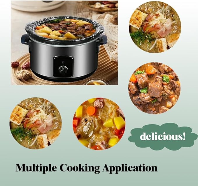 Slow Cooker Liners, 40 Cooking Bags, Medium Disposable Pot Liner Plastic Bags, Fits 1QT to 3QT Slow Cooker Cooking Pans, 11 in. x 16 in.
