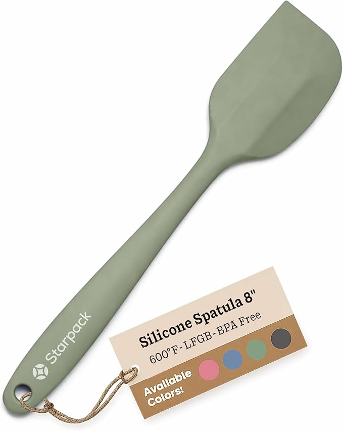 Starpack 'Scrape & Stir' Silicone Spatula (8 Inch) - Heat Resistant Spatula Set 600°F - Food Grade Kitchen Spatulas - Nonstick Baking and Cooking Spatula - LFGB Grade Rubber Spatula Set