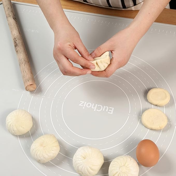 Silicone Pastry Mat 32"*24" Extra Thick Non Stick Baking Mat Food Grade Silicone Dough Rolling Mat with Edge Heightening Large