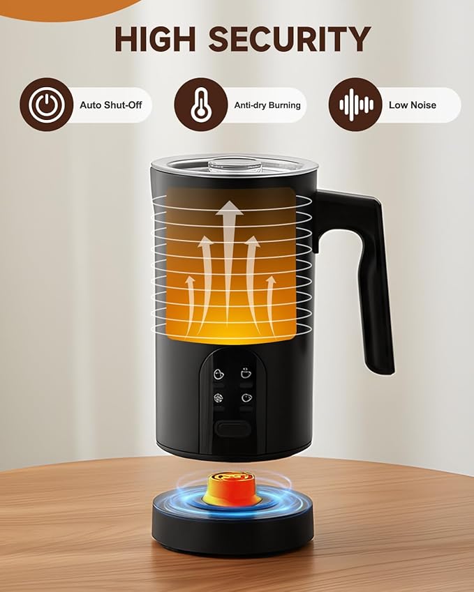 Milk Frother and Steamer, 4-in-1 Automatic Electric Milk Frother 11.8oz/350 ml, Instant Hot and Cold Foam Maker, Milk steamer Heater Foamer Warmer for Coffee, Cappuccino, Macchiato, Latte