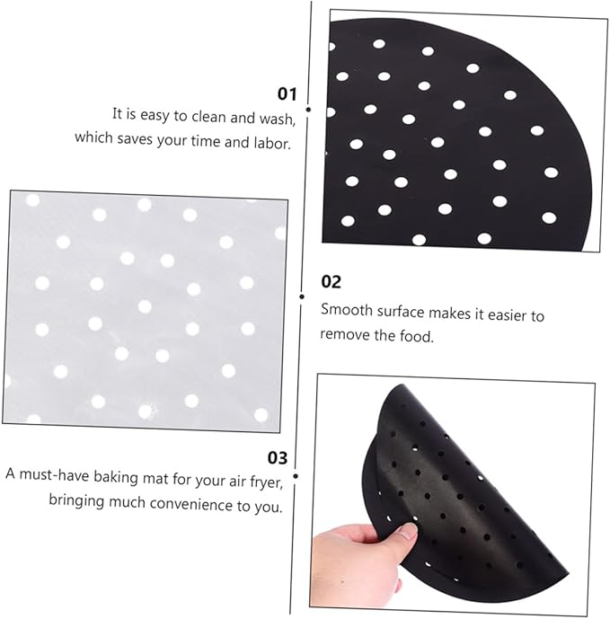 Ciieeo 18pcs Non-stick Air Fryer Liner Baking Mat Reusable Perforated Pad Oven Liner for Bottom Steamer Accessory Easy Food Removal Kitchen Gadget
