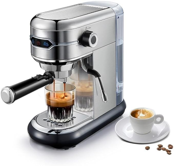 Semi-auto Stainless Steel Household Coffee Machine 19 Capsules Superfine Capsule Powder Coffee Machine Cappuccino and Espresso H11 (Color : H11 SR, Size : CHINA_UK)