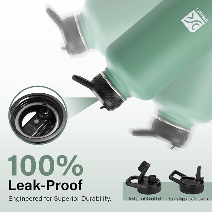 DYSANKY Insulated Water Bottle | Thickened Stainless Steel Vacuum Metal | Portable Sports Half Gallon Large Water Jug for Gym and Hiking with Straw, Carrier Bag, Handle Strap | BPA-Free 64 oz