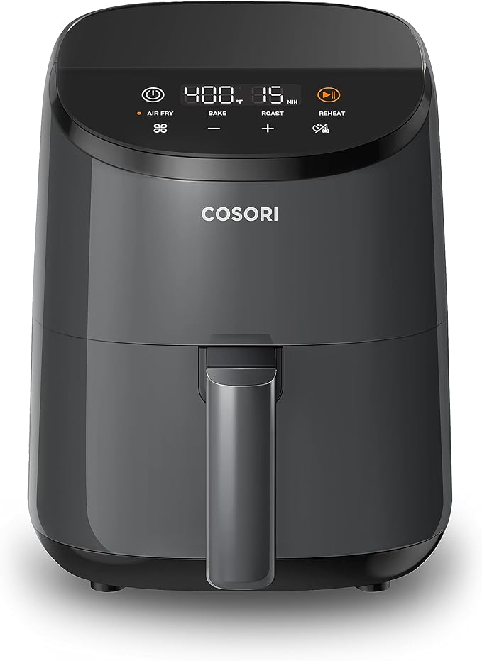 Cosori Mini Air Fryer & Rice Cooker Combo, 2.1 Qt, 4-in-1 Airfryer, Bake, Roast, Reheat, 18 Functions Multi Cooker, Stainless Steel, Quietest Operation