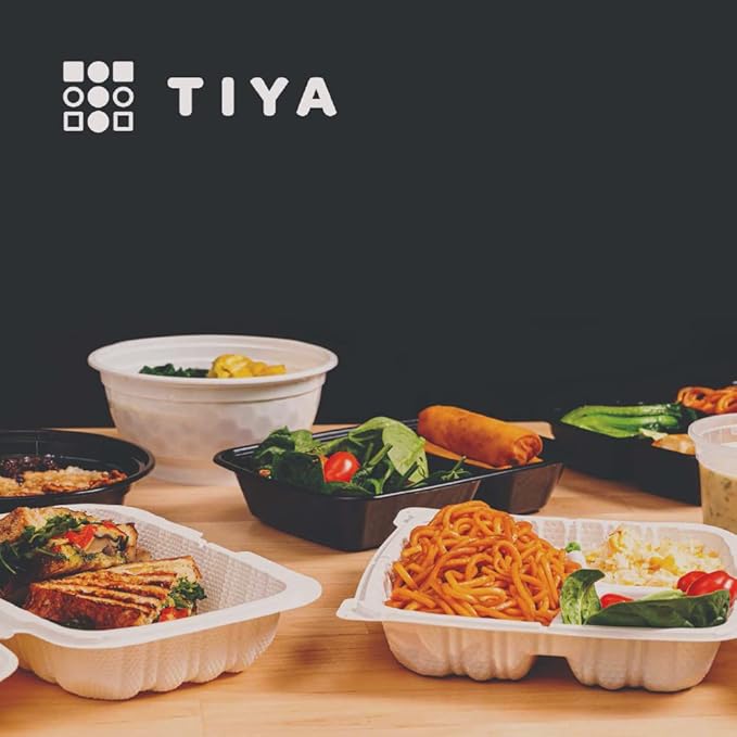 TIYA Food Containers - 8oz Bulk 240 Pack with Lids - Food Storage to-Go Containers - Reusable Microwavable Dishwasher Safe Cups - Airtight Leak Proof for Soups & Meal Prep