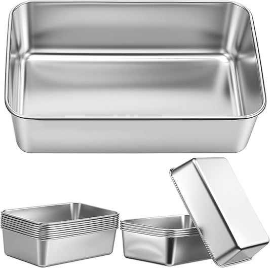 10 Pack Stainless Steel Loaf Pan Set 9 x 5 Inch Bread Baking Pans Banana Loaf Tins For Baking Cake Meatloaf Brownies Sourdough Lasagnas Dishwasher Safe