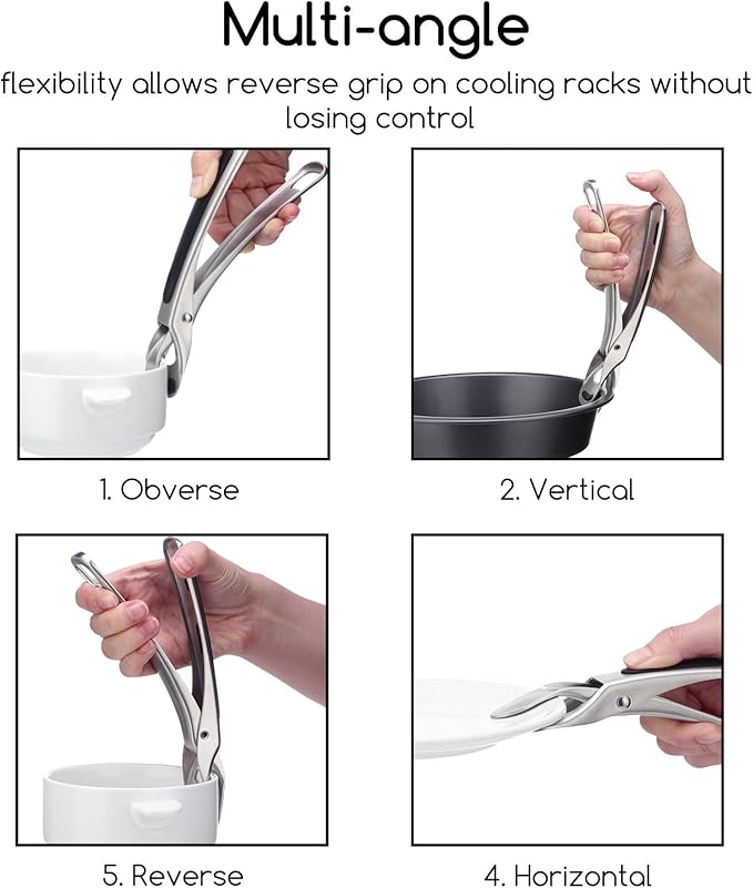 SOLEADER Plate Gripper Compatible With Instant Pot Accessories, Air Fryer Pans Gripper, Hot Plate Bowl Retriever For Egg Custard For Jidangeng, For Microwave Toaster Oven Steamer, Pack of Two