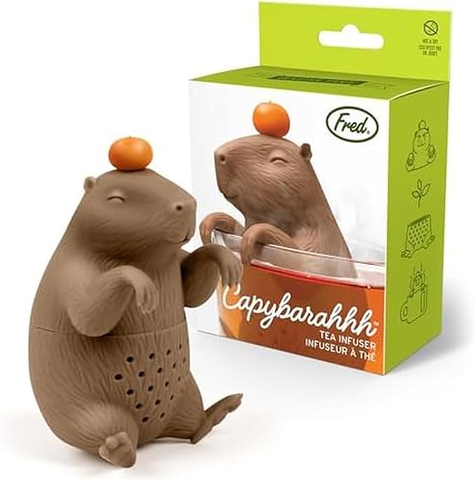 Genuine Fred CAPYBARAHHH Tea Infuser, Cute Capybara Design- For Loose Leaf Tea, Flexible, Easy to Clean Silicone, Fun Gift for Tea Lovers, Clever Kitchen Gadget