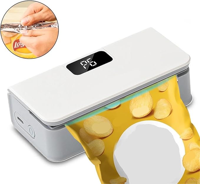 Vacuum Sealer Machine, Plastic Bags Sealer Mini Heat Bag Sealing Machine 2 In 1 Food Packaging Portable for Food(Blue)