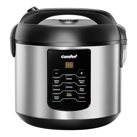 COMFEE' 2QT Multi Cooker Bundle with Zojirushi 3-Cup Rice Cooker, Stainless Steel