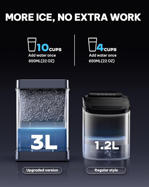 Silonn Nugget Ice Maker Countertop with APP & Voice Control, Self Cleaning Ice Machine with 3L Large Water Tank, 40 lbs/24H Soft Chewable Ice, Portable Pebble Ice Maker for Home, Kitchen and Party