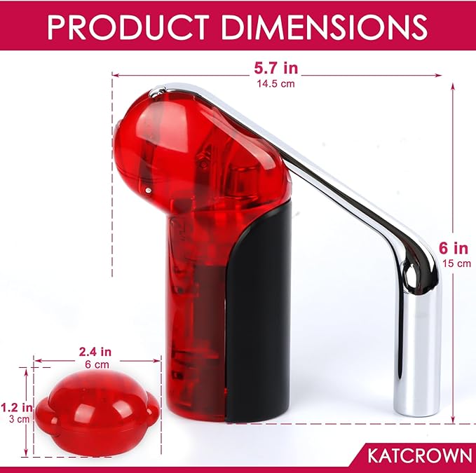 KAYCROWN Wine Bottle Opener - Vertical Lever Corkscrew Wine Opener - Clear and Red, 7.16in * 2.28in * 7.4in