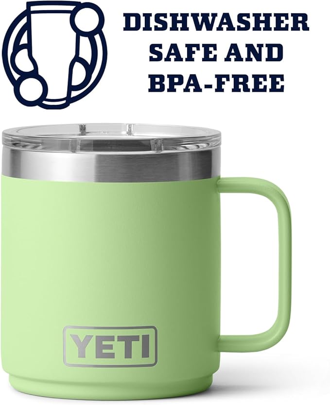 YETI Rambler 10 oz Stackable Mug, Vacuum Insulated, Stainless Steel with MagSlider Lid, Key Lime