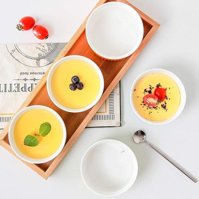 Foraineam 12 Pieces 8 oz Porcelain Souffle Dishes, Oven Safe Ramekins White Bakeware Set Dessert Custard Baking Dishes Cups for Baking, Cooking, Serving and More