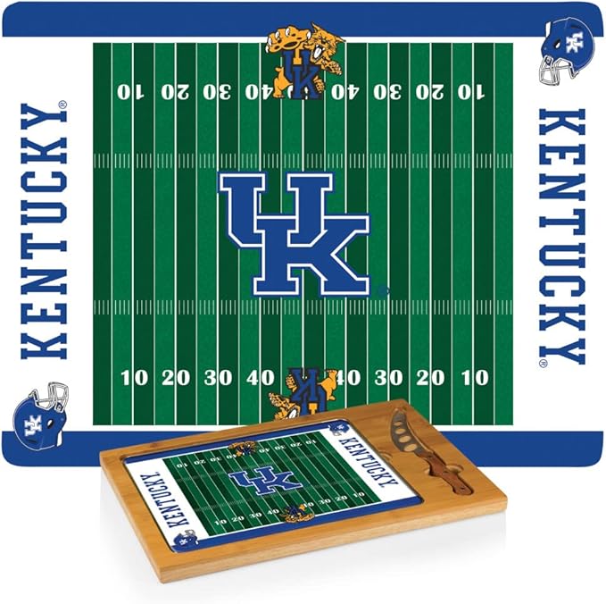 PICNIC TIME NCAA Icon Glass Top Cutting Board & Knife Set, Cheese Boards Charcuterie Boards, Serving Platter, (Parawood & Bamboo)