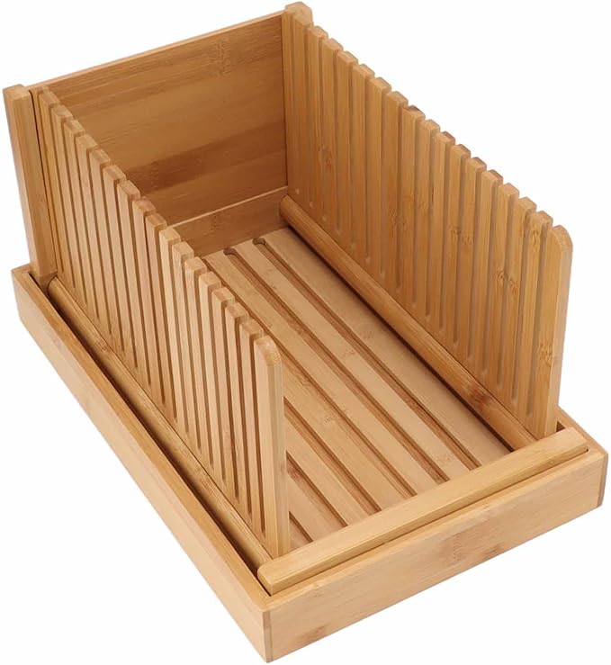 Bread Slicer,Bread Slicer For Homemade Bread,Bamboo Foldable Bread Slicing Guide Toast Loaf Cutting Guide Slicing Maker Kitchen DIY Baking Pastry Tools