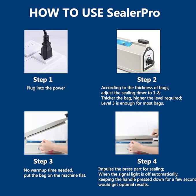 Sealer Pro, 12-inch Super Impulse Heat Bag Sealer, 7-mm Sealing System with Patent for Never Burn Out, Antioxidant Aluminium Shield, Copper Transformer, Built-in Fuse Safety System, Red