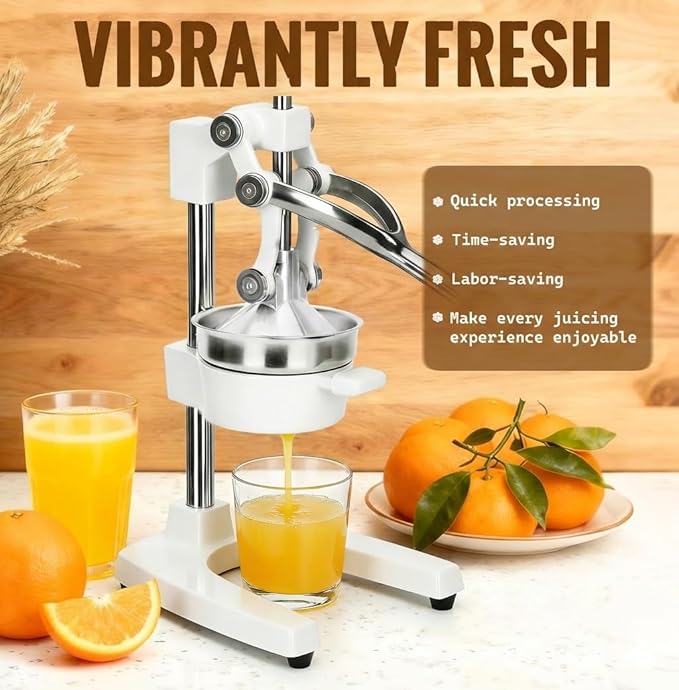 Cast Iron Juicer, Cast Iron Juicer Hand Press Heavy Duty for Squeeze Fresher Juice from Oranges, Lemons, Pomegranates, Effortless, Stable, Easy Clean for Home, Bar, Commercial Use