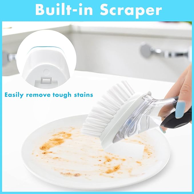 Dish Brush Refill, 8 Pack Soap Dispensing Dish Brush Refills, Dish Brush Replacement Head, Brush Dispenser Refill Fits Soap Dispensing Handle