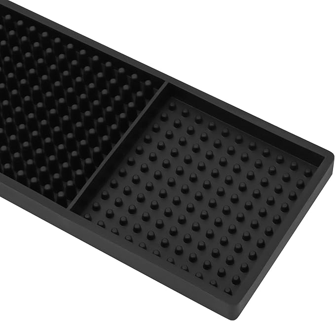 8 Pack 24 x 3 Inch Rectangular Bar Service Mat, Cocktail Mixing Bartending Bar Service Mat, Black Dish Drying Mats for Home, Kitchen, Counters, Bar, Restaurant, KT